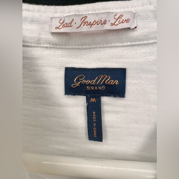 Goodman  Brand Match Point Tipped Slub Short Sleeve Polo Shirt Size Medium - Picture 3 of 6